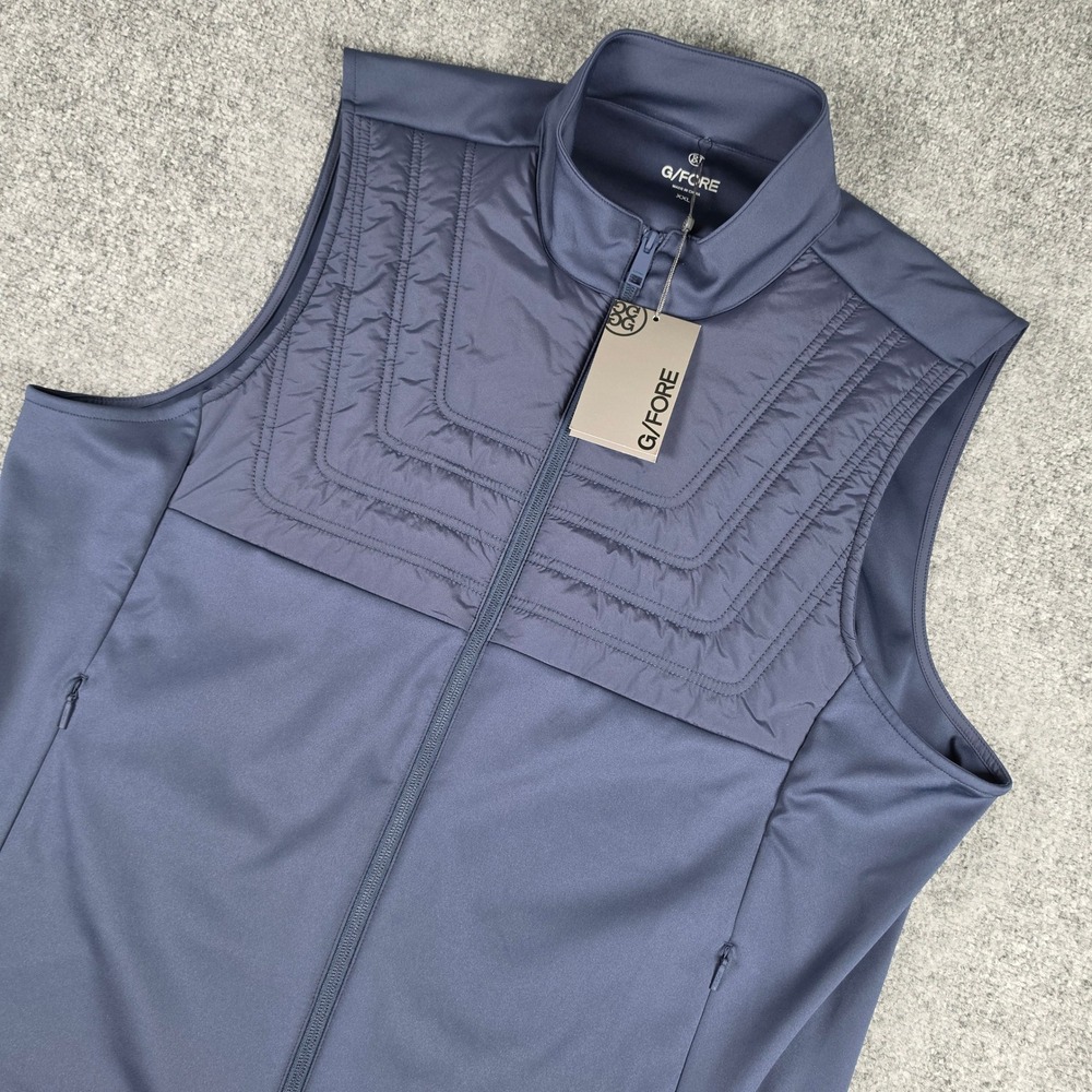 G/FORE Quilted Hybrid Stretch Vest Mens XXL Twilight Blue Full Zip GMO000032 NWT